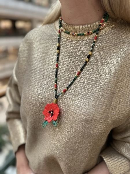 Gelincik Doğal Taş Kolye