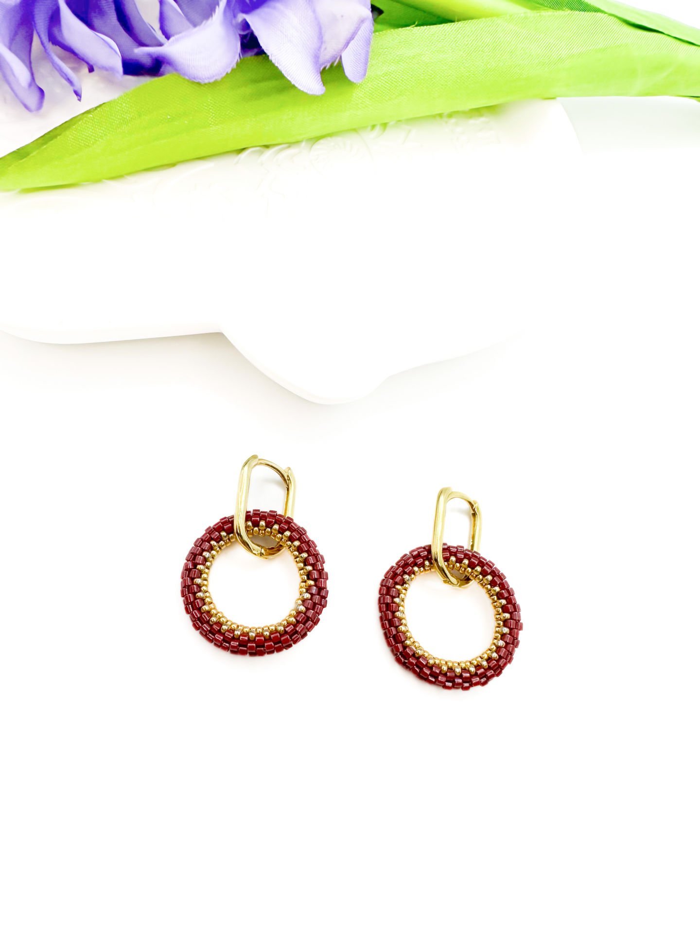 Lydie Miyuki Küpe (bordo)