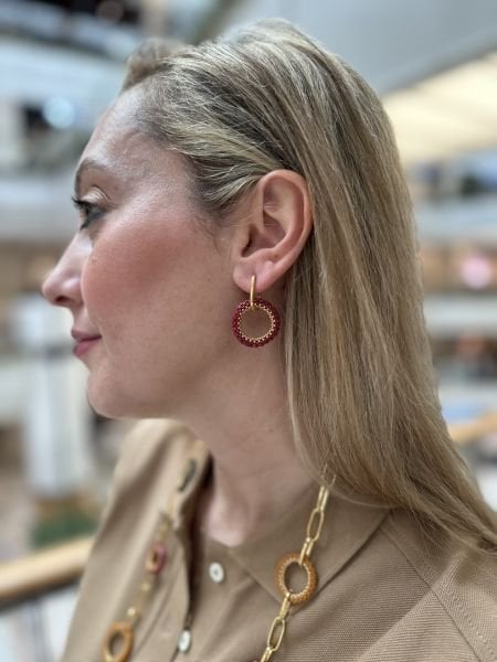 Lydie Miyuki Küpe (bordo)