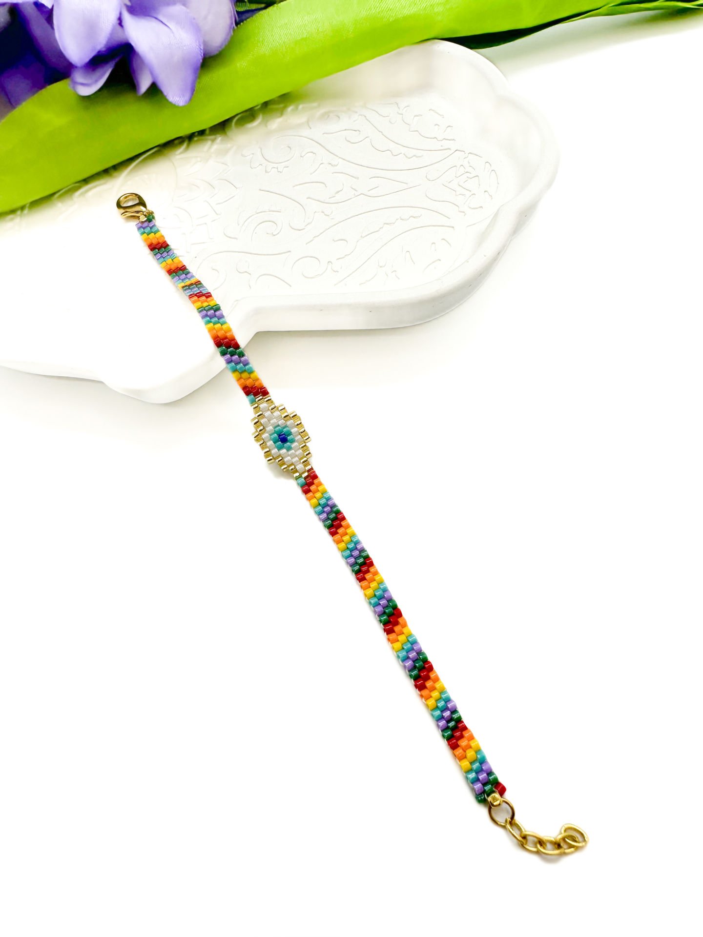 Tekli Nazar Miyuki Bileklik (Renkli)