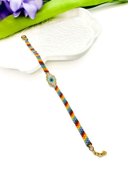 Tekli Nazar Miyuki Bileklik (Renkli)