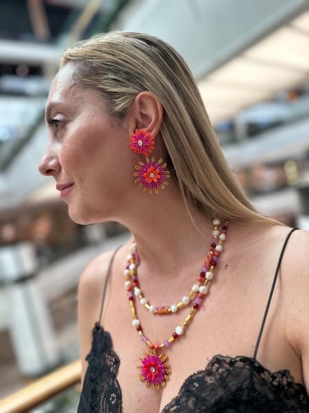 Voyant Miyuki Küpe (pembe)