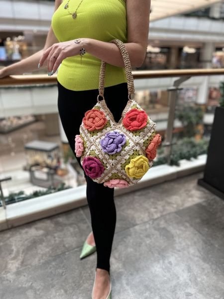 Çiçek Renkli Çanta