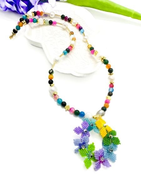 İris Doğal Taş Miyuki Kolye