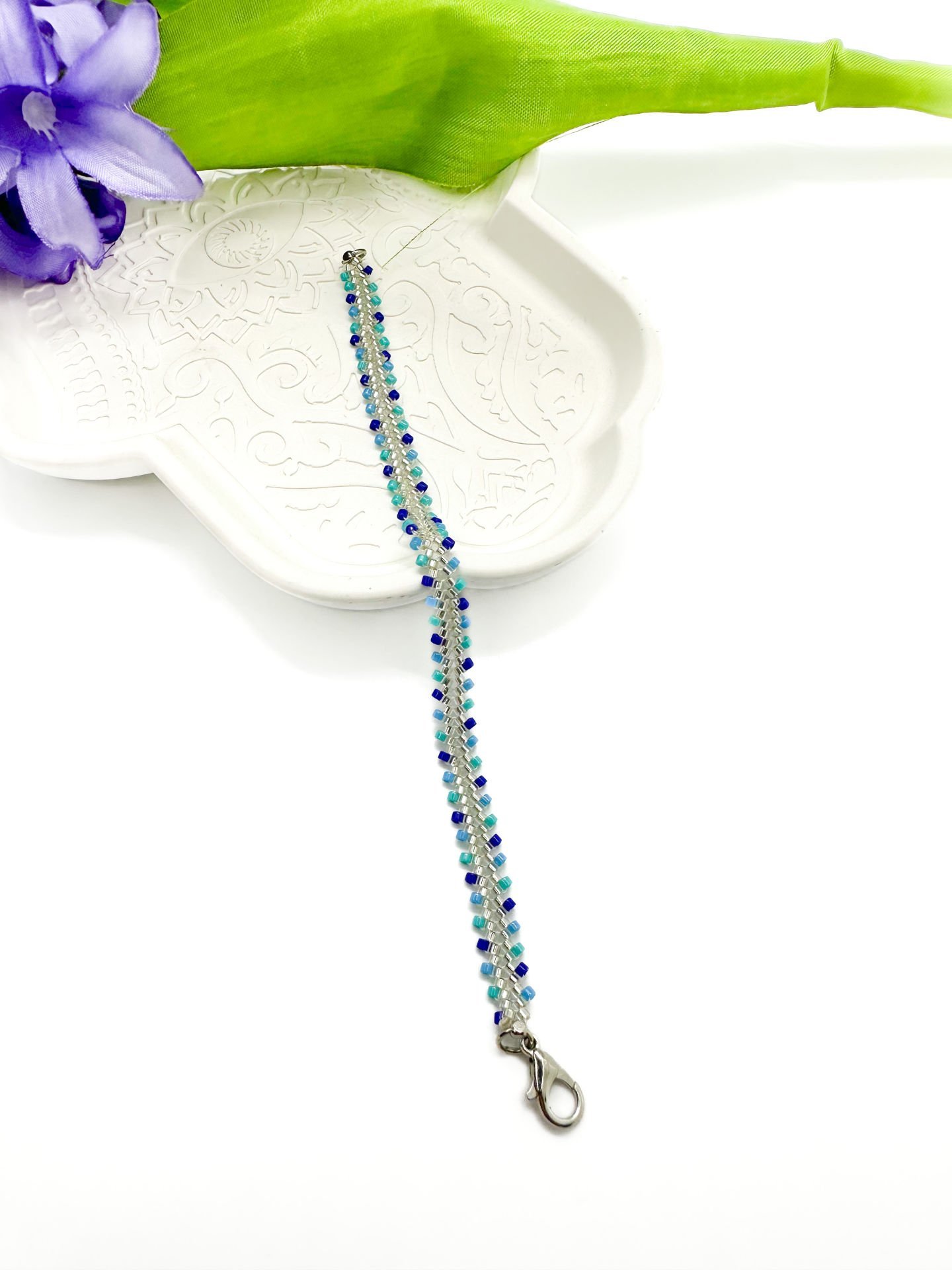 Mavi Gümüş Miyuki Bileklik