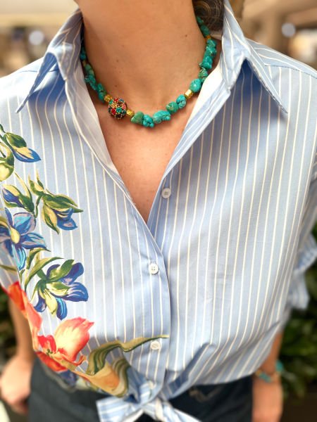 Turkuaz Doğal Taş Miyuki Kolye