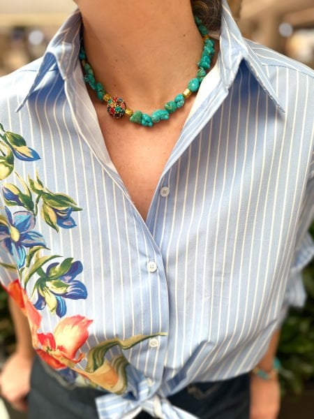 Turkuaz Doğal Taş Miyuki Kolye