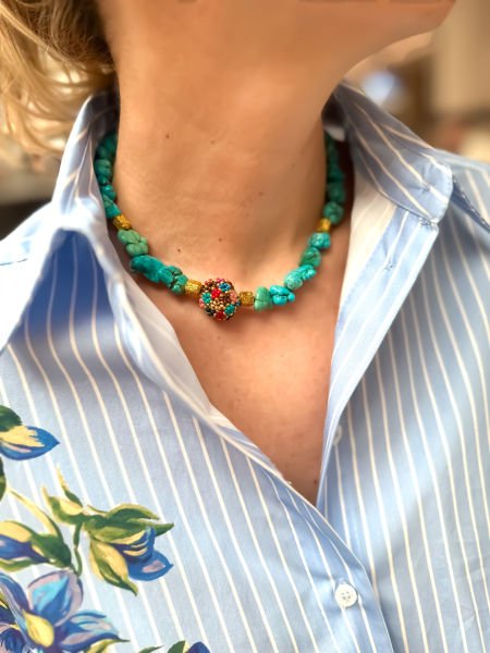 Turkuaz Doğal Taş Miyuki Kolye