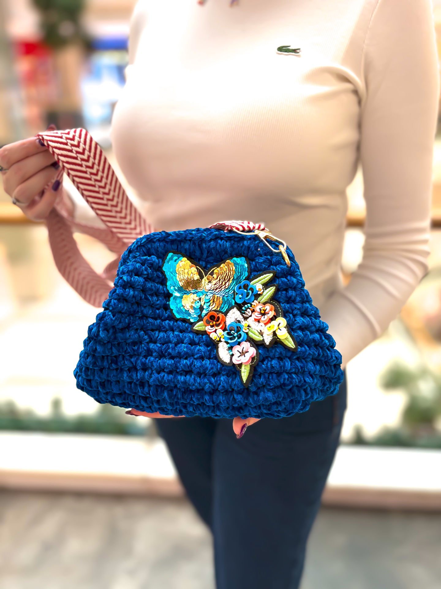 Kelebek Nakış Çanta