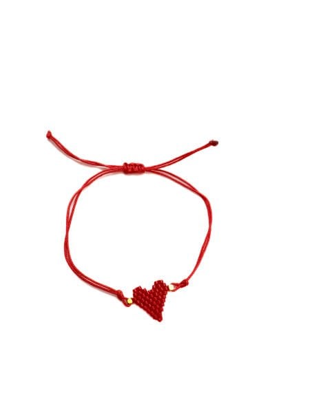 Kalp Miyuki Şans Bileklik (Kırmızı)
