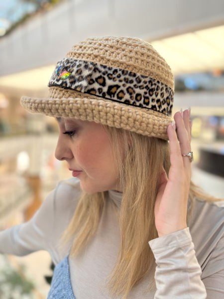 Leopar Örgü Şapka