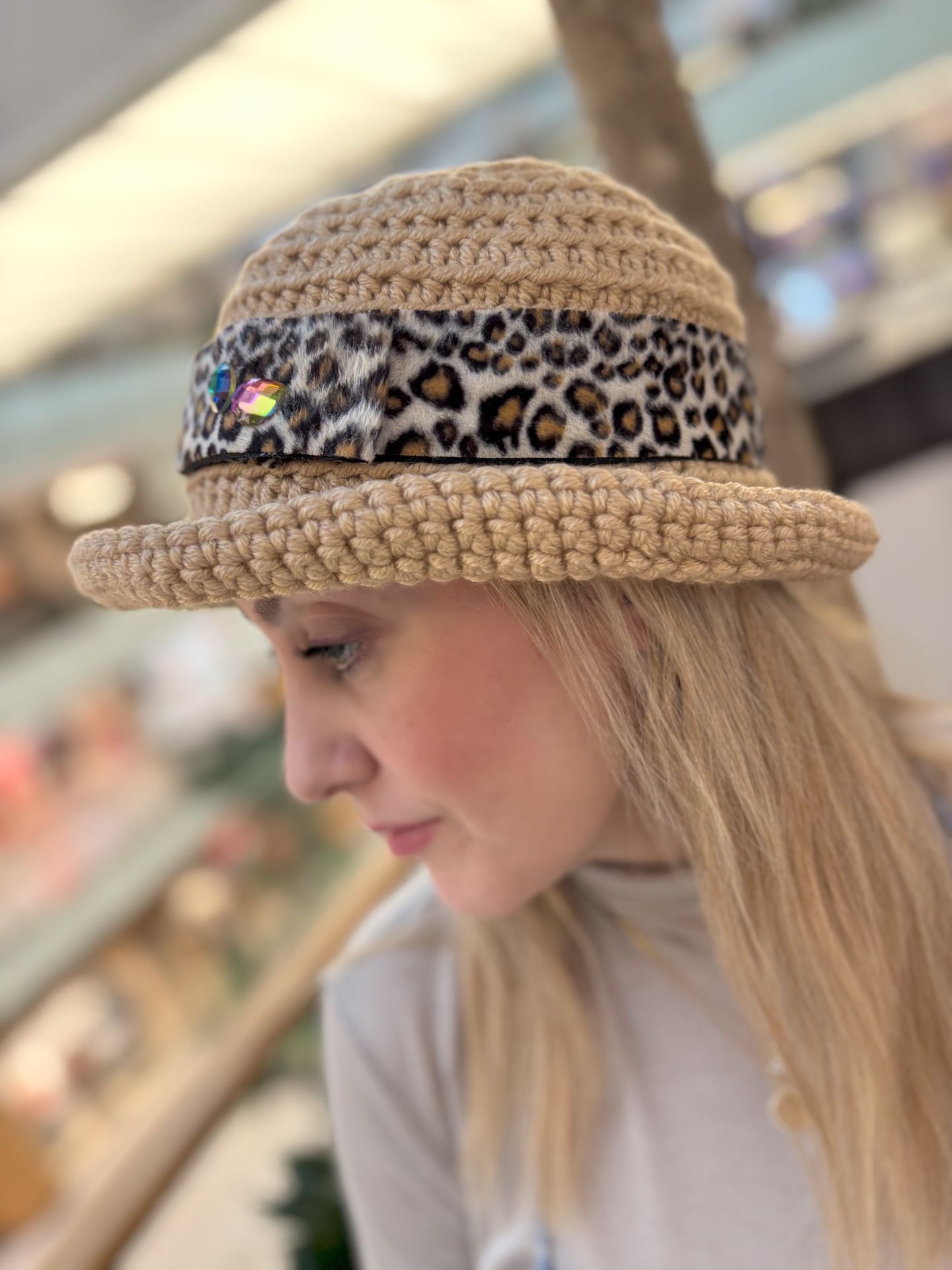 Leopar Örgü Şapka