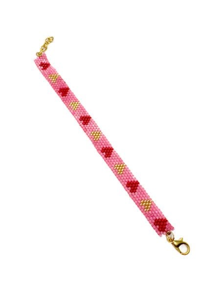 Kalp Miyuki Bileklik (pembe-kırmızı)