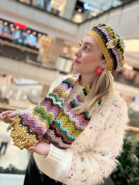 Renkli Örgü Kaşkol