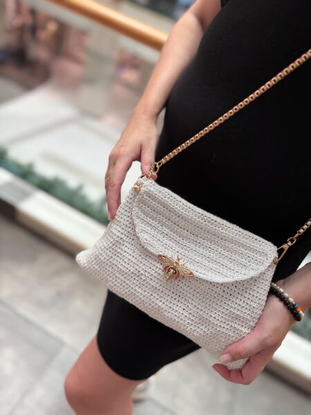 Yusufçuk Örgü Çanta (Beyaz)