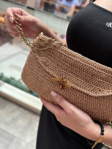 Yusufçuk Örgü Çanta (Gold)