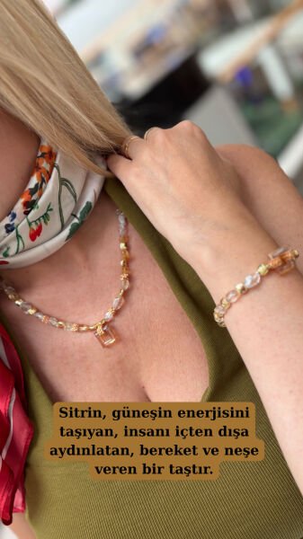 Zerra Sitrin Doğal Taş Kolye