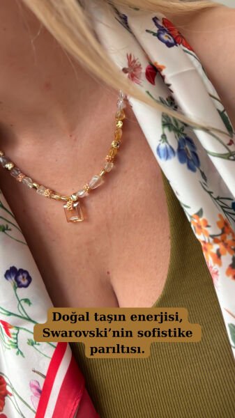 Zerra Sitrin Doğal Taş Kolye