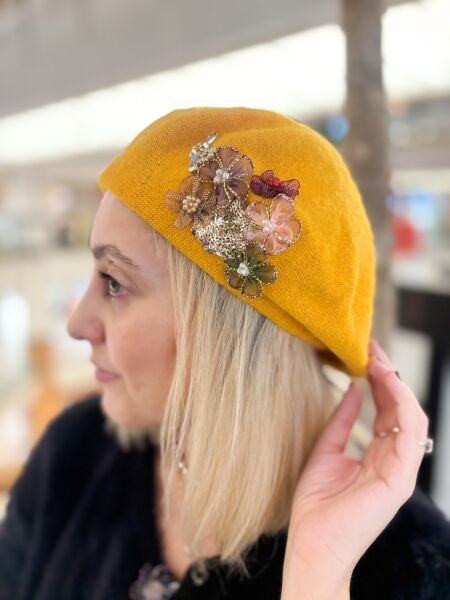 Luna Özel Tasarım Bere (Sarı)