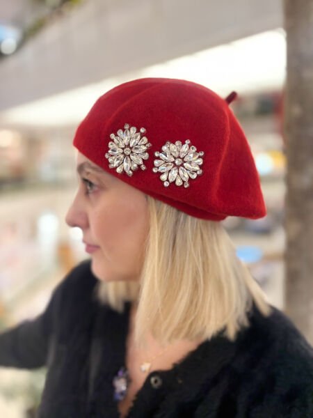 Luna Özel Tasarım Bere (Kırmızı)