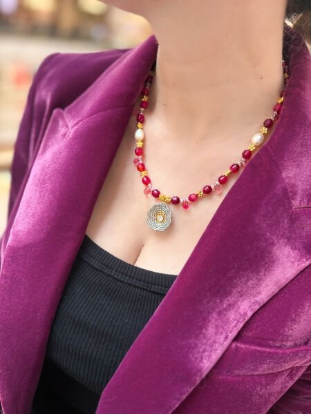 Eva Tasarım Doğal Taş Kolye